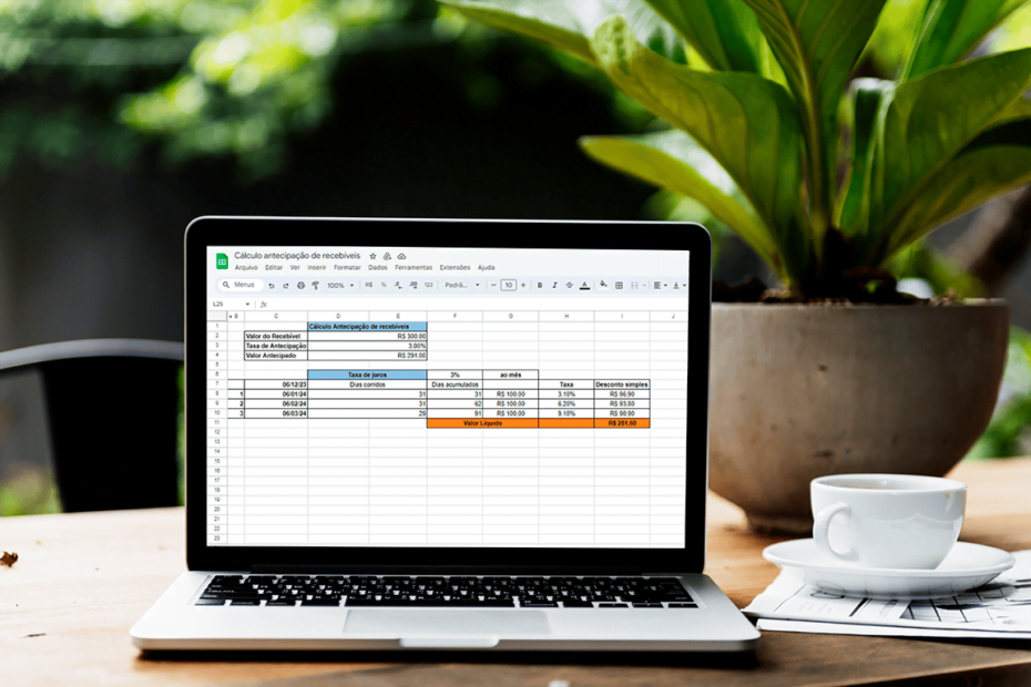 Cálculo de Antecipação de Recebiveis - Excel